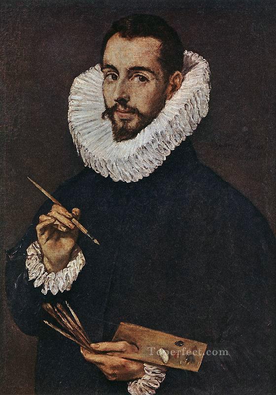 芸術家の肖像 ソン・ホルヘ・マヌエル マニエリスム スペイン・ルネサンス エル・グレコ油絵